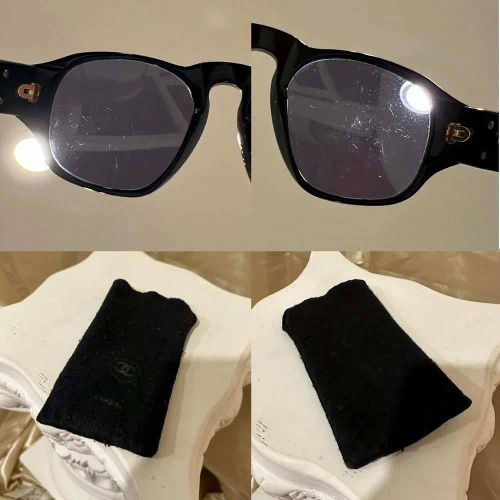 Chanel 0005 CC Quilted Vintage Sunglasses in Black Hue